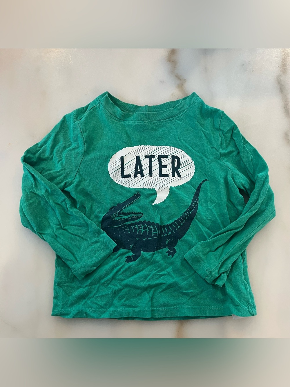 Kid’s Green ‘Later’ Alligator Long-Sleeve